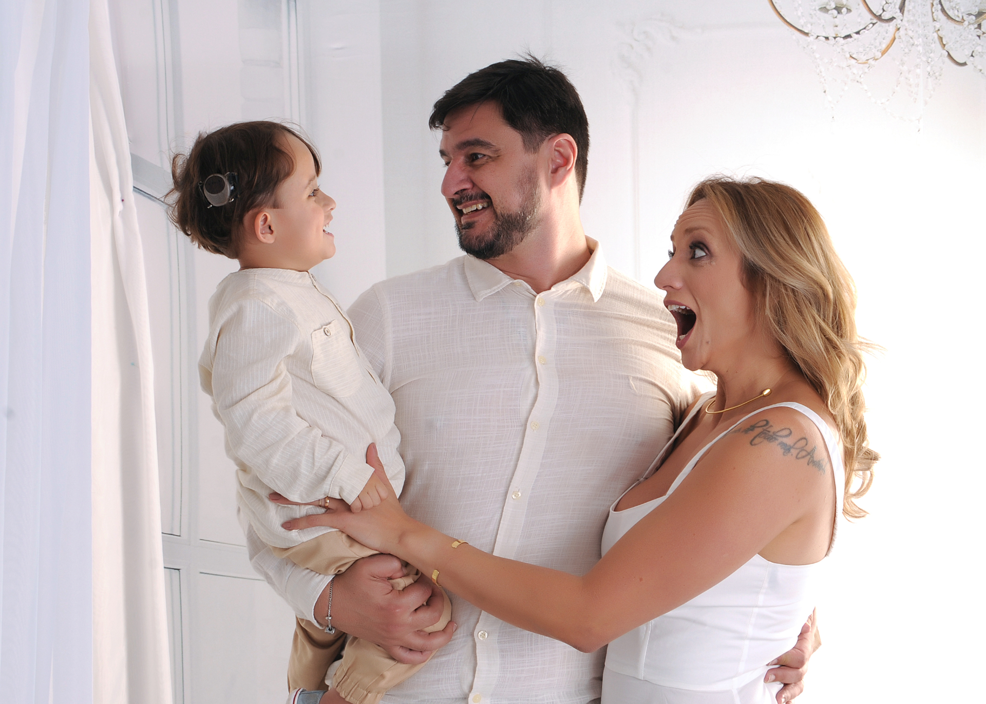Fernanda Zago, o marido e o filho